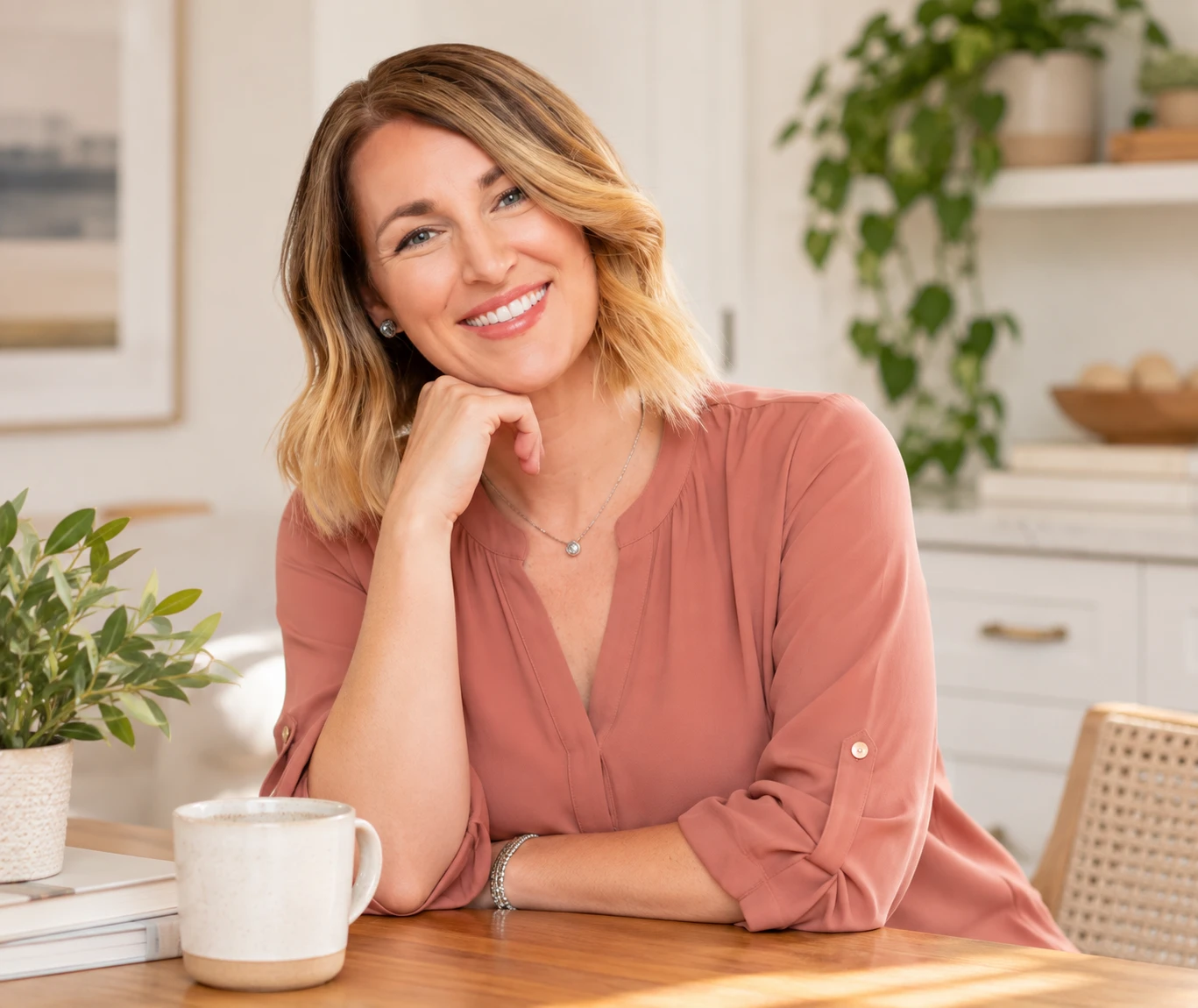 Kim Reynolds, founder of Simply Spacial, at her kitchen table